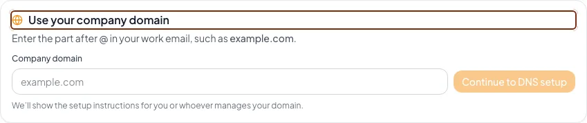 Email settings positioned at the sending-domain configuration and verification area.