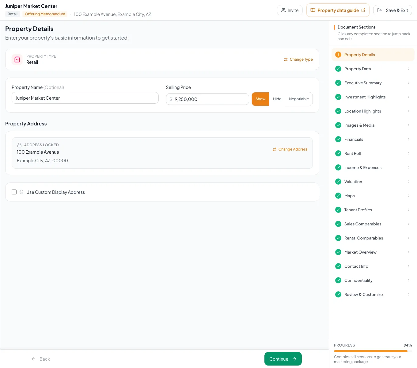 Show the saved editor state and the confirmation that the change reached the document.