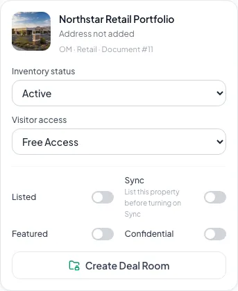 Show how mobile property cards regroup the controls that appear in the desktop listing table.