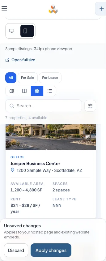 Switch to Preview on your phone and inspect the narrow layout before applying the design.