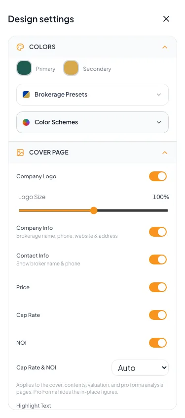 Show the Design settings drawer and its accessible close action on a narrow workspace.
