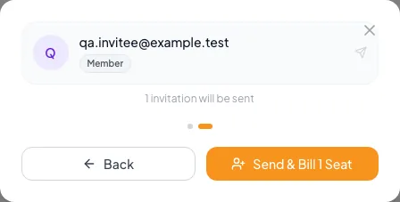 Show the role and seat decision before an invitation changes team access.