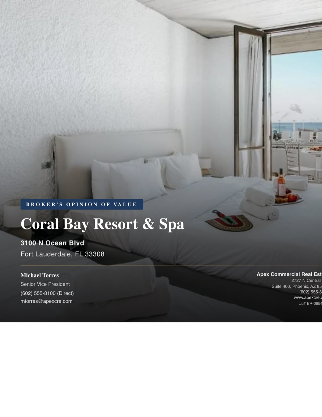 Hospitality BOV template example created with CREBuilder