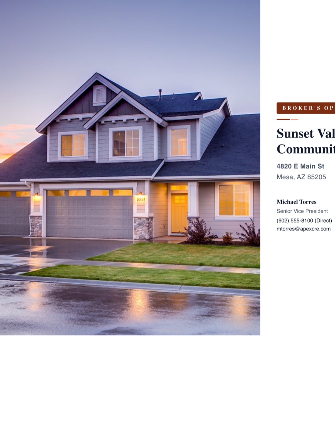 Mobile Home Parks BOV template example created with CREBuilder