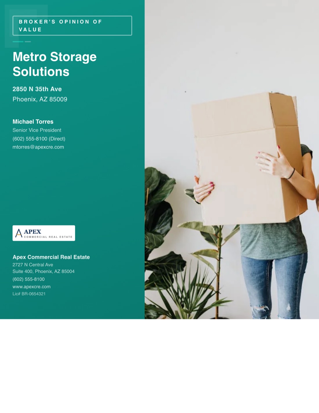 Self-Storage BOV template example created with CREBuilder