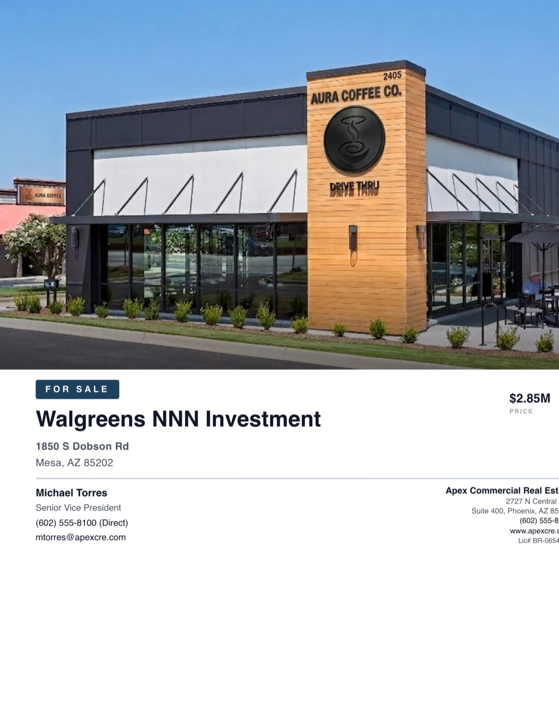 Net Lease For Sale Flyer template example created with CREBuilder