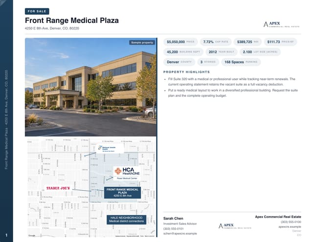 Office / Medical For Sale Flyer, modern layout