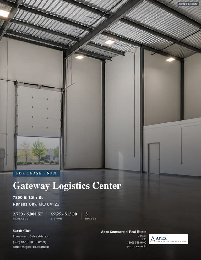 Industrial Leasing Package, executive layout