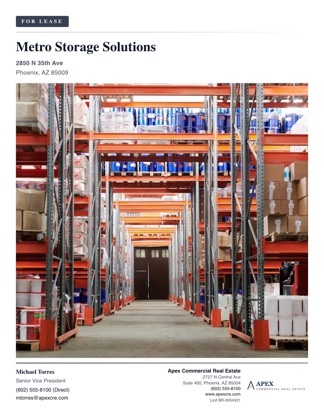 Self-Storage Leasing Package template example created with CREBuilder