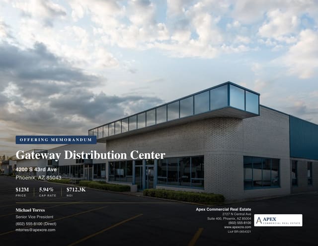 Industrial Offering Memorandum template example created with CREBuilder
