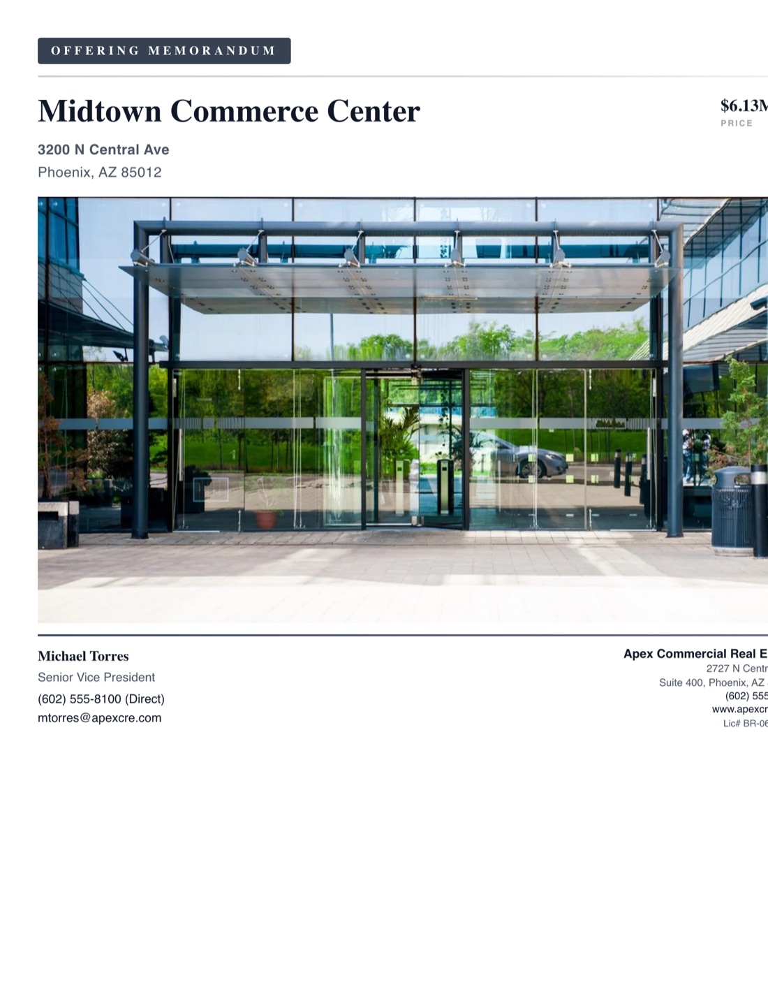 Office / Medical Offering Memorandum template example created with CREBuilder