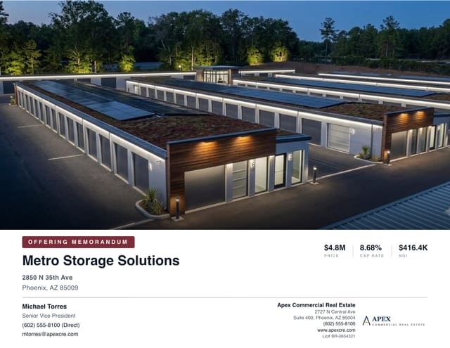 Self-Storage Offering Memorandum template example created with CREBuilder