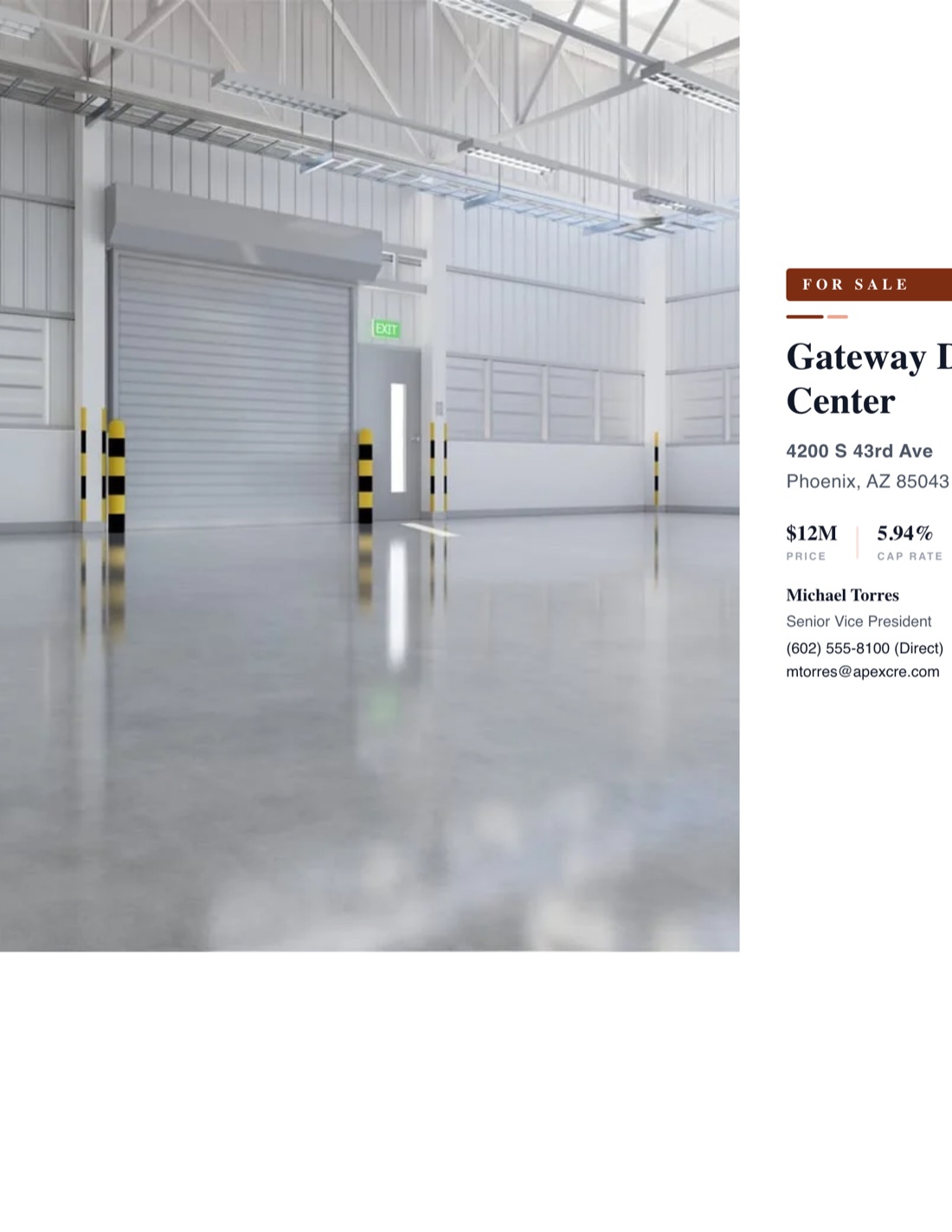 Industrial Sales Teaser template example created with CREBuilder