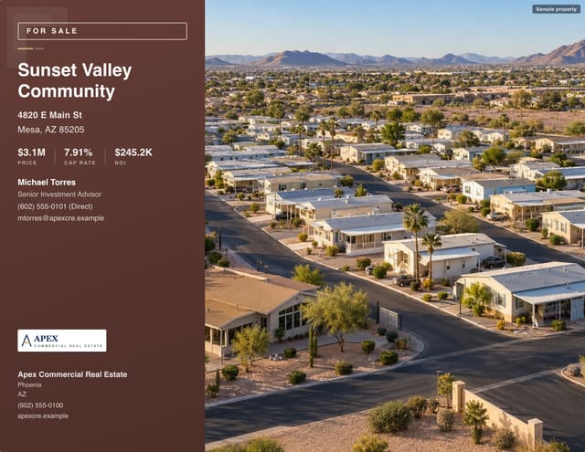 Mobile Home Parks Sales Teaser, modern layout