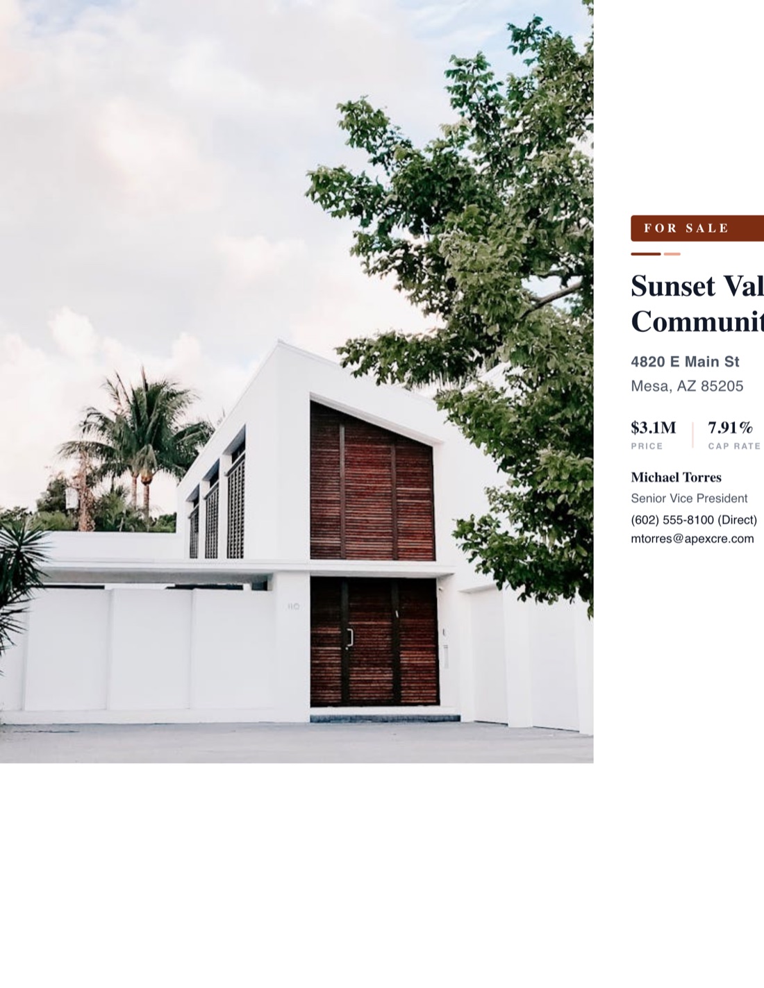 Mobile Home Parks Sales Teaser template example created with CREBuilder